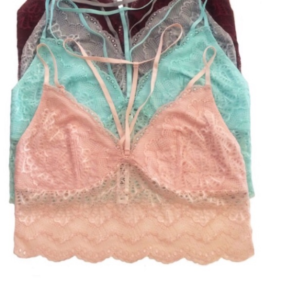 New! Peach Lace Bralette - Picture 2 of 8